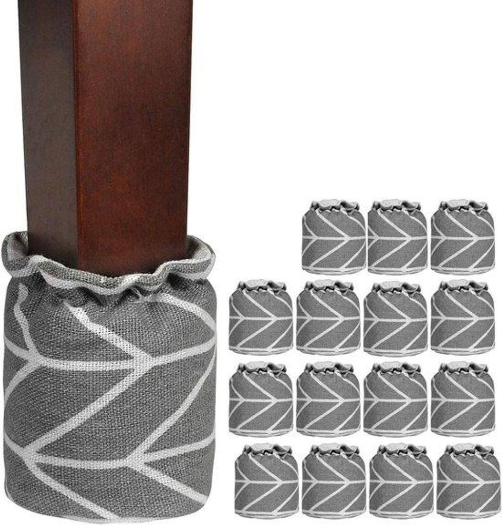Tafelbeine-Schutz, 16 Stück, Holz, Wohnzimmerdeko (Linen Grau)
