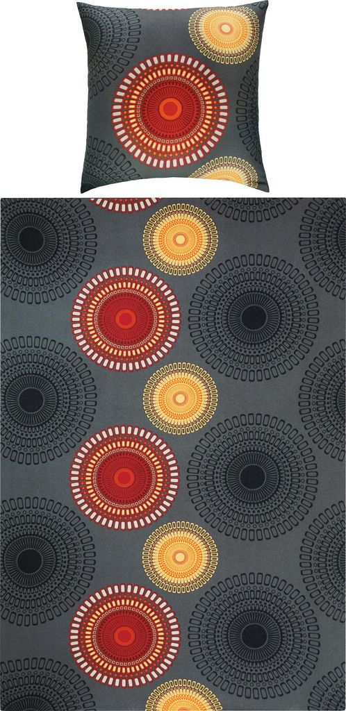 REDBEST Bettwäsche anthrazit-terra 1x 135x200 cm + 1x 80x80 cm