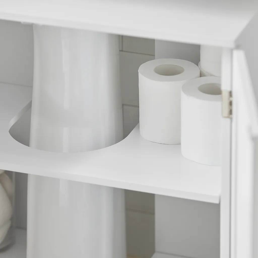 SoBuy BZR18-II-W Armadietto Bagno Bianco Sottolavabo 60cm - Salvaspazio - 8