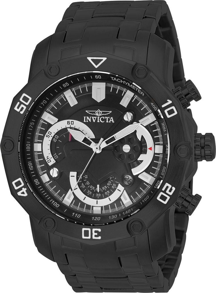 Invicta Pro Diver - SCUBA 22763 Herren uhr - Wasserdicht - Analog - Quarzuhrwerk - Edelstahl mit schwarzen zifferblat - 50mm