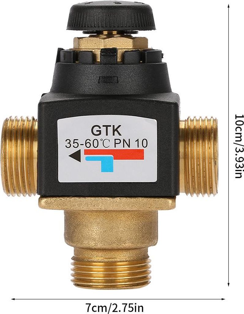 3-Wege-Thermostat-Mischventil aus Messing mit DN20-Außengewinde für Solarwarmwasserbereiter