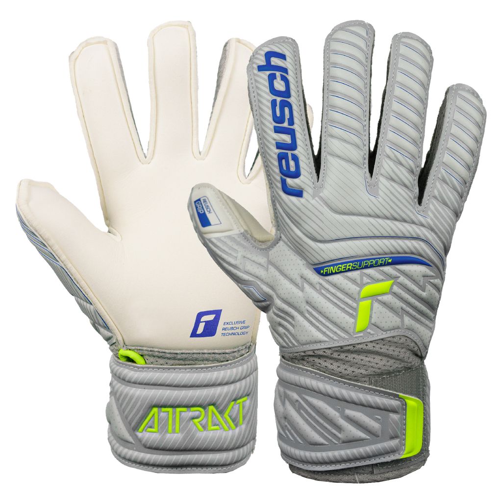 REUSCH Attrakt Grip Finger Support Junior 6016 vapor gray / safety yello 6