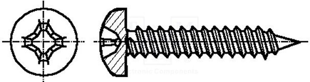 100x Schraube 3,5x13 ISO: 7049 K3.5X13/D7981C-A2 Schrauben A2 Edel Kopf: Zylinder