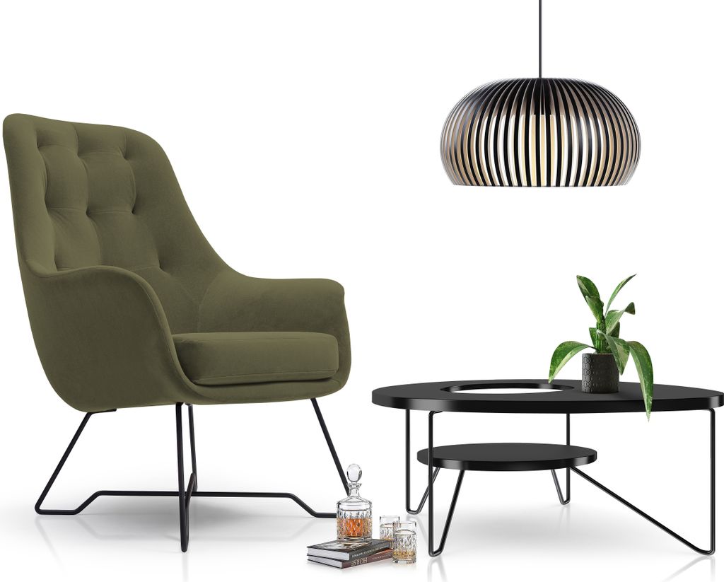 DomoHome Sessel EZO Komfortabler Moderner Designer-Sessel Ergonomische Polsterung, Stabile beine, PUR-Schaum Sitzkomfort, Hochwertiger Stoffbezug G...