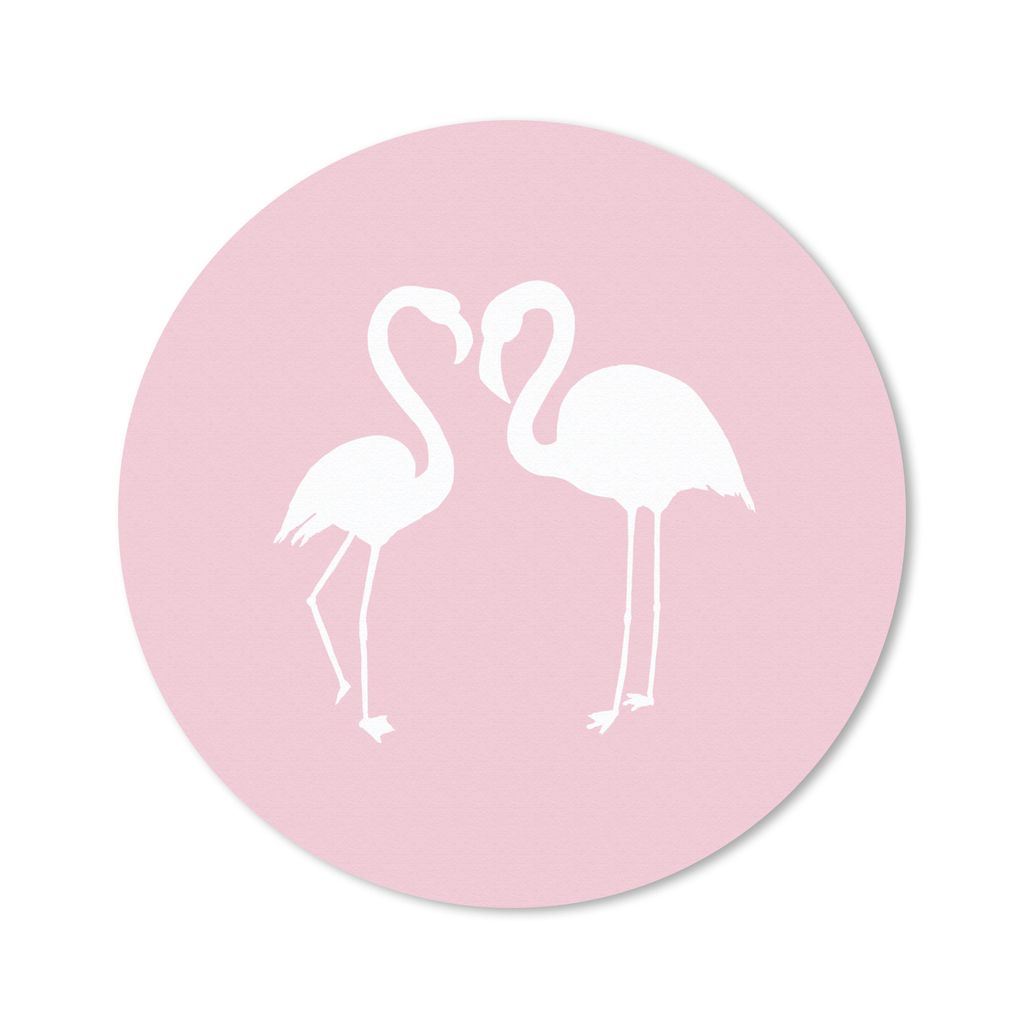 MuchoWow Mauspad Mousepad Flamingo - Vogel - Weiß - Zeichnung 50x50 cm - Mousepads - Maus Mat - Pad - Mausunterlage - Vinyl