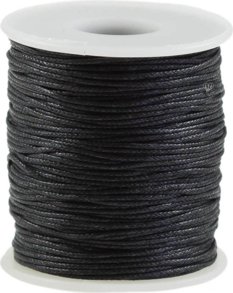 90 Meter / 1 Spule gewachste Baumwollschnur, 1mm schwarz