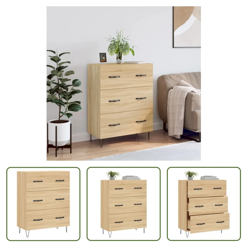 Sideboard Rovere Sonoma 69,5x34x90 cm | Mobile Contenitore Alta Qualità - 10