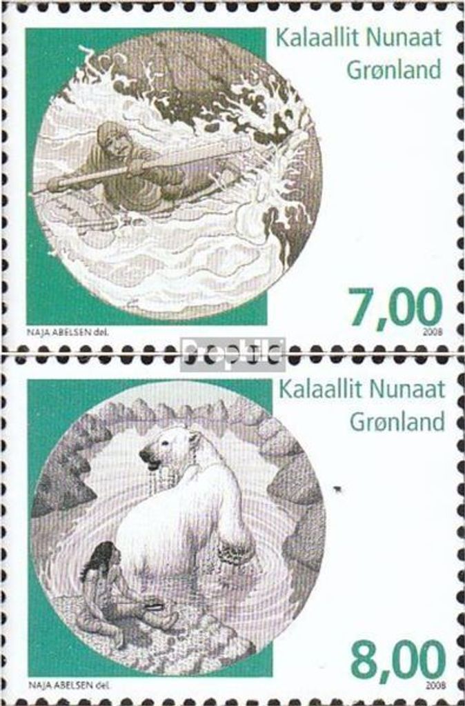 Briefmarken Dänemark - Grönland 2008 Mi 509-510 (kompl.Ausg.) postfrisch Nordische Mythen