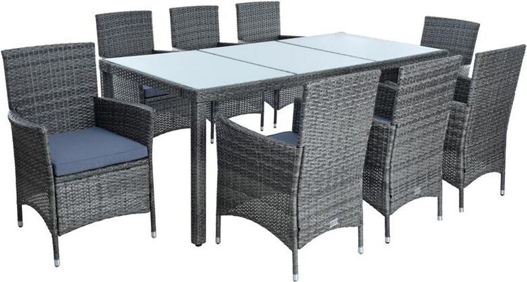 Polyrattan Sitzgruppe Gartenmöbel Set für 8 Personen Rattan Produktbild 