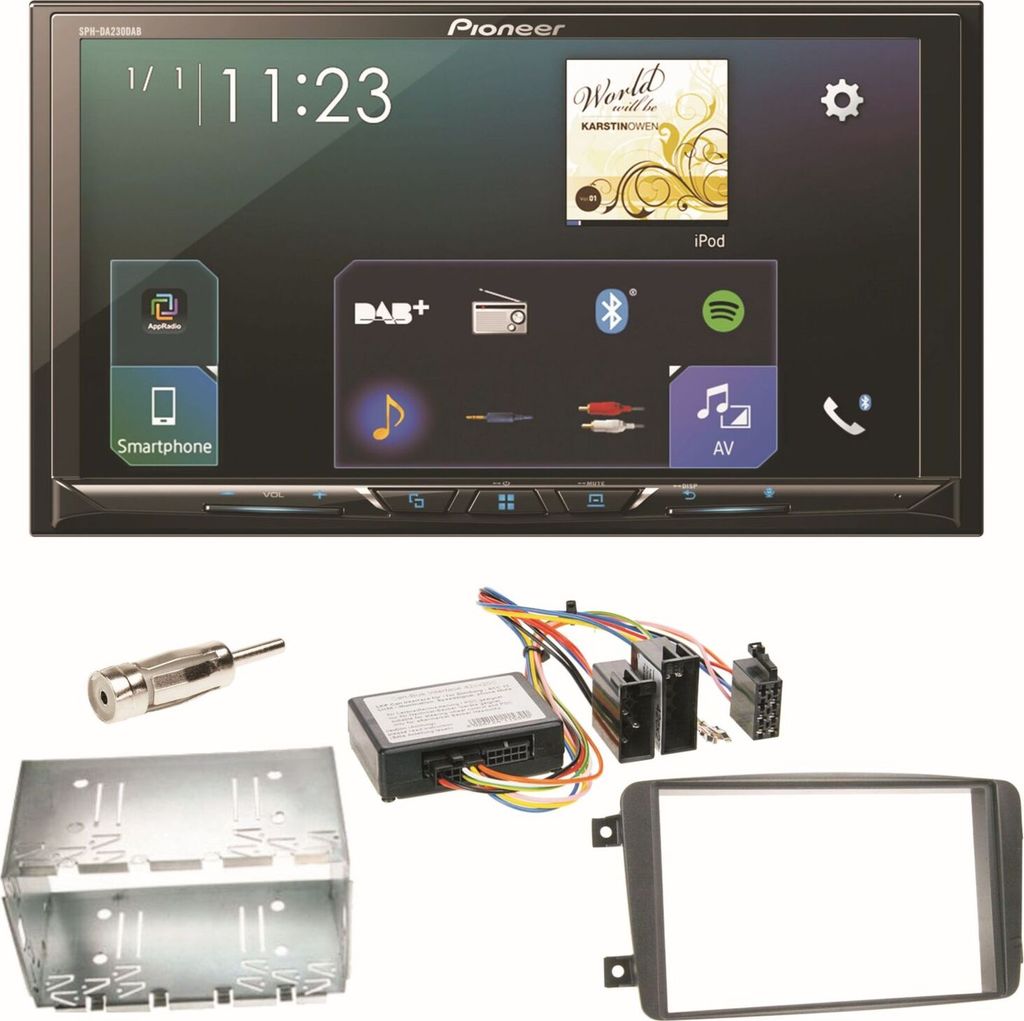 Pioneer SPH-DA230DAB Bluetooth Einbauset für Mercedes C-Klasse W203 CLK W208 W209