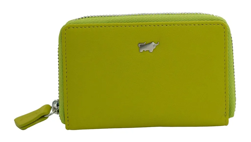 Petit portefeuille étui à clés Joy Lemongrass en cuir souple zippé