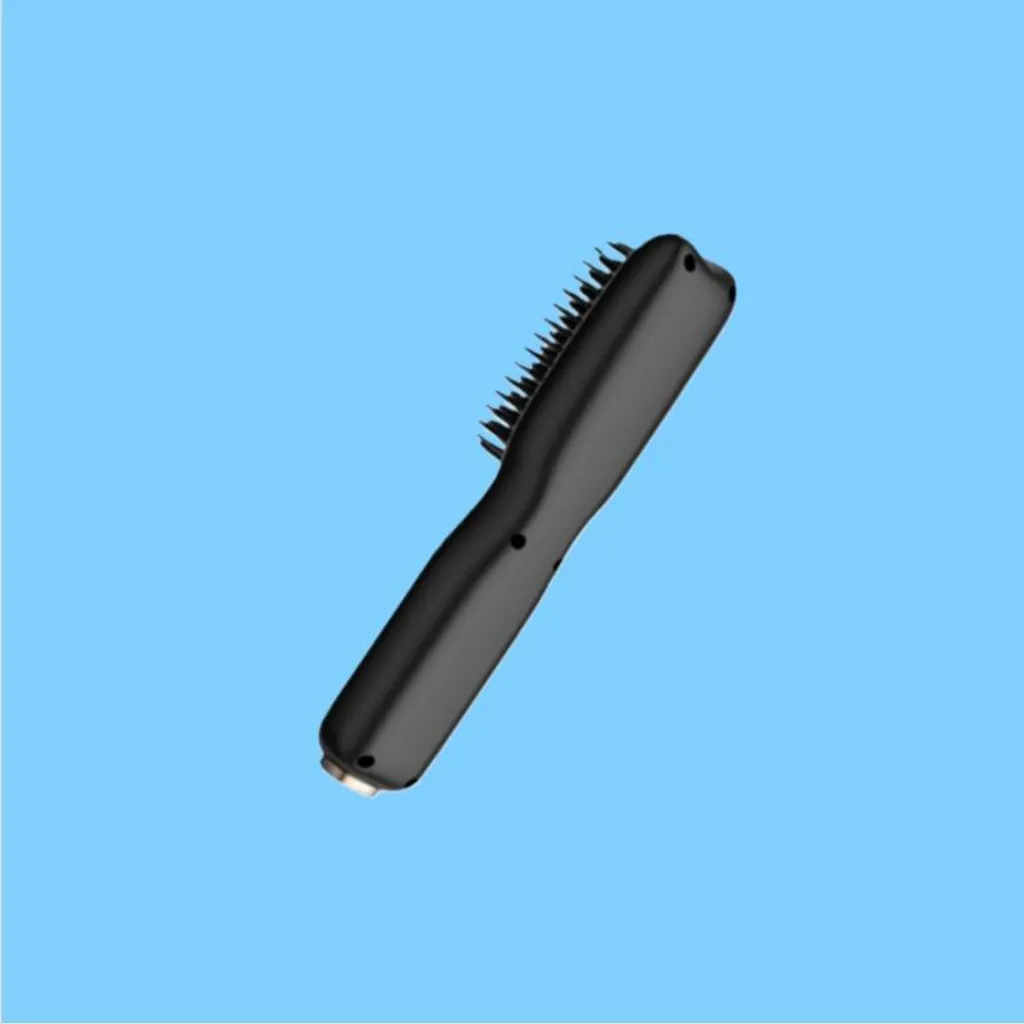 Spazzola Lisciante INF Senza Fili: Mini Piastra da Viaggio USB Nera
