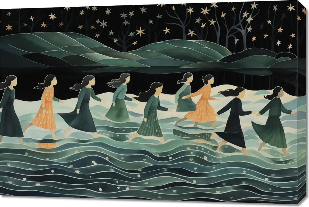 Quadro 90x60 cm Processione notturna