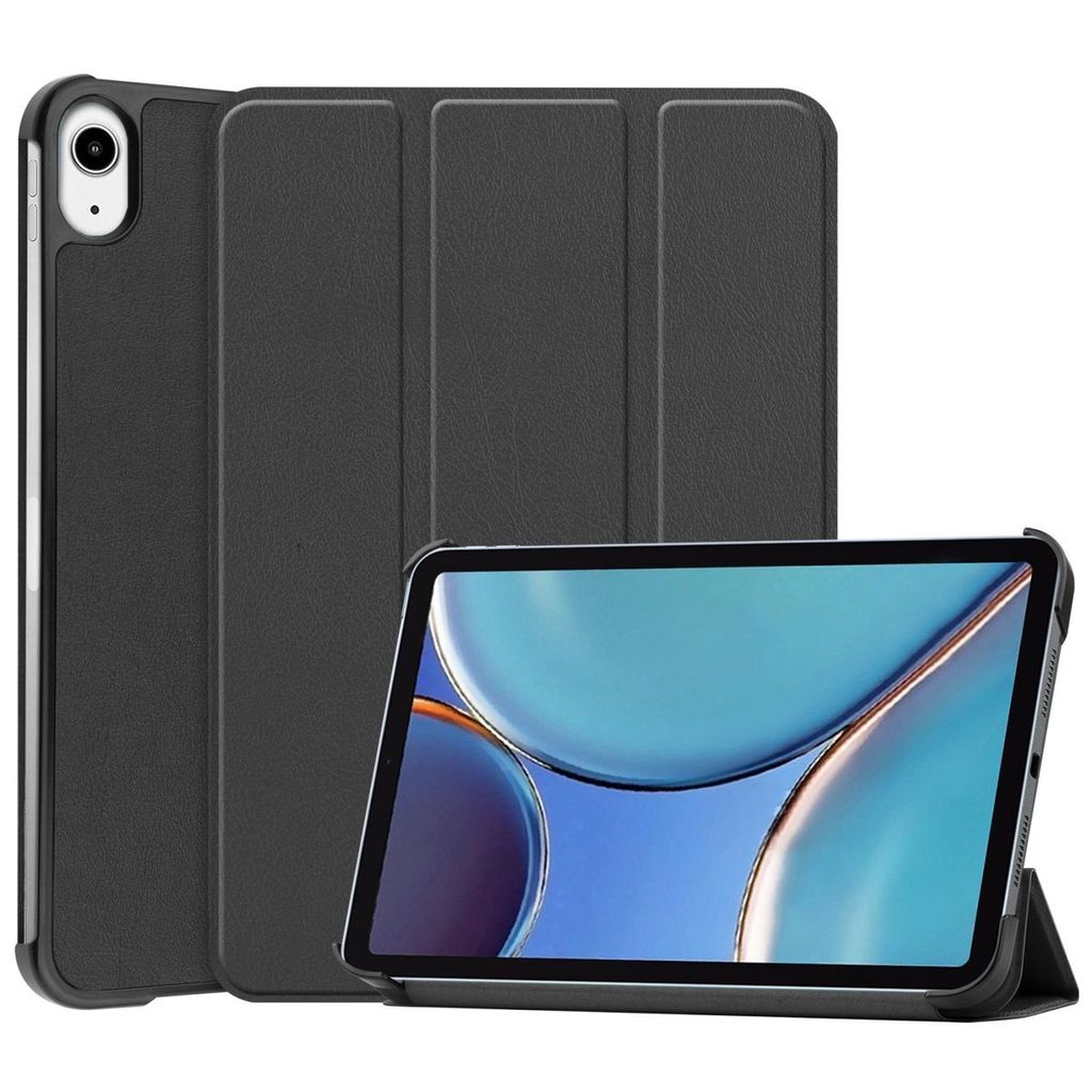 König Design Tablet-Hülle kompatibel mit Apple iPad mini 6 Kunstleder Smart Cover Case Etui Schwarz