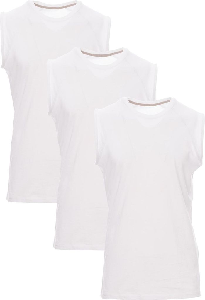 Mivaro Herren Tank Top 3er Pack aus Baumwolle in Weiß - ärmelloses Basic Shirt mit Rundhals, Regular Fit, Größen S bis XXL