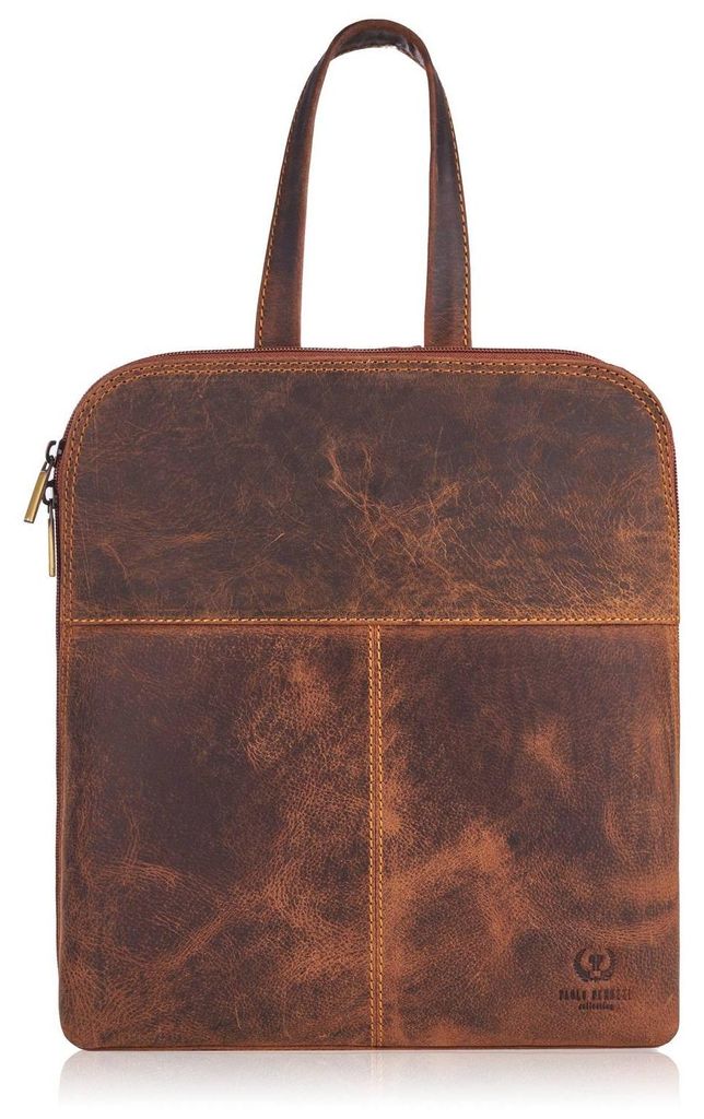 Damen-Rucksack aus braunem Leder Paolo Peruzi T-73-HBR