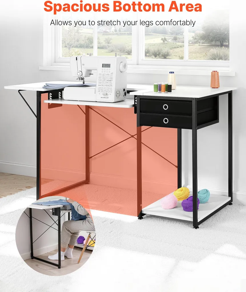Table à couture transformable en bureau pour ordinateur et télétravail