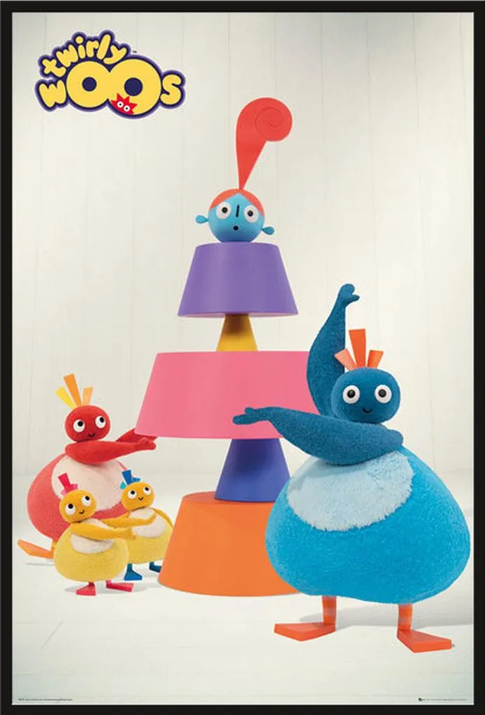 Décoration murale enfant Twirly Woos Cake avec cadre noir protecteur