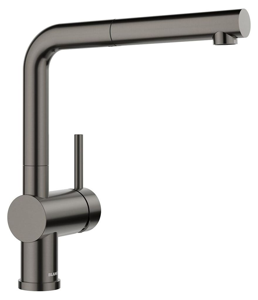 BLANCO LINUS-S Küchenarmatur Wasserhahn Hochdruck satin dark steel Schlauchbrause - inkl.