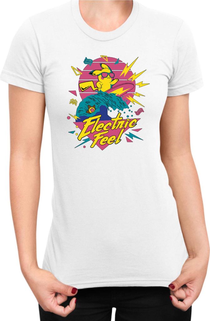 Damen T-Shirt Japan Manga Anime Comics Pokemon 036, Lady XS / Weiß