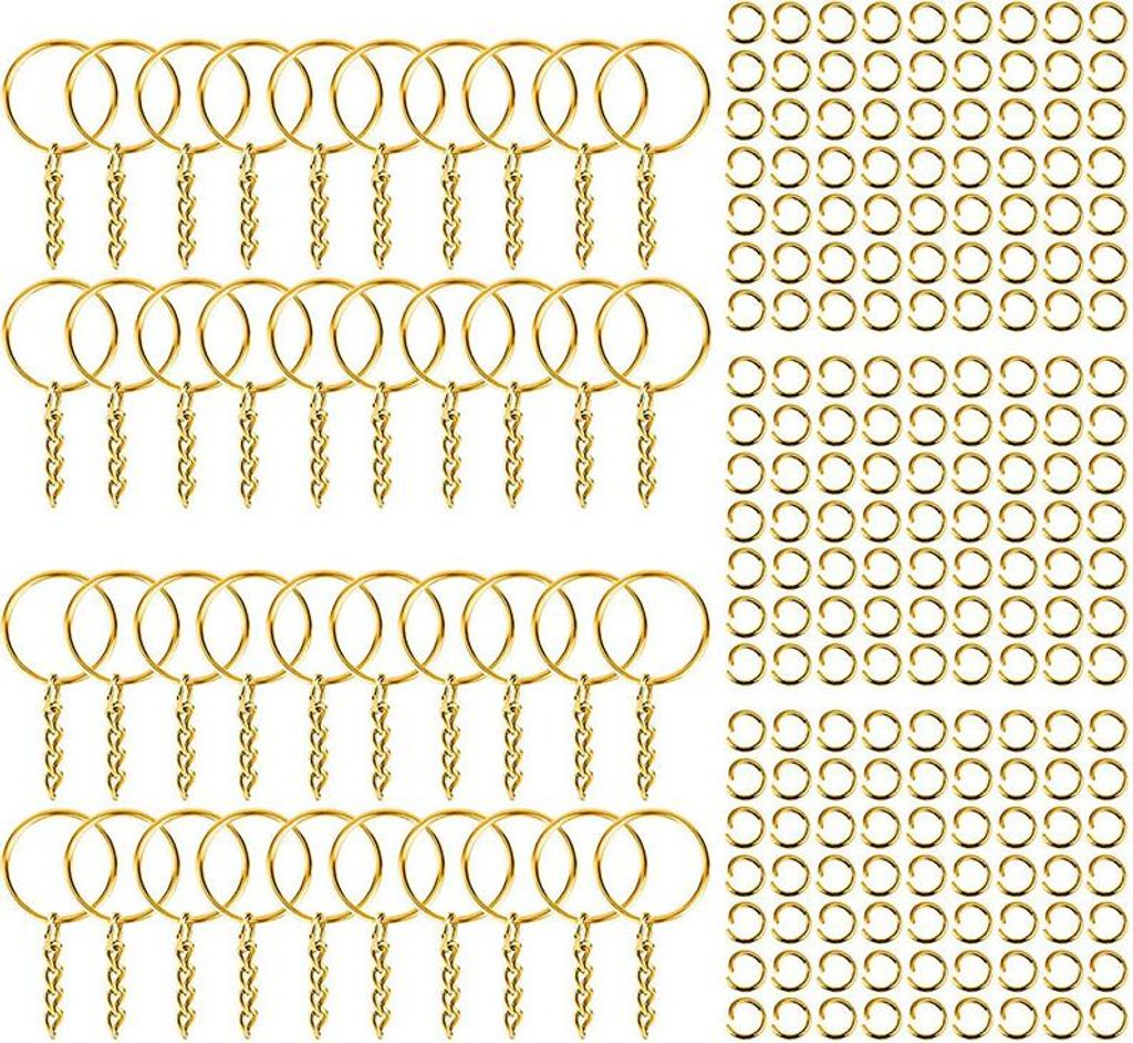 Sleutelhangers, gouden, gepolijst, DIY-handwerk, metaal, Productafbeelding 
