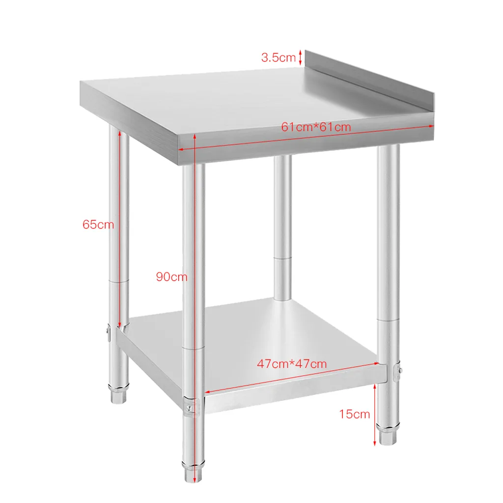 Plan de travail inox 61x61cm pour cuisine et atelier - Table de chef