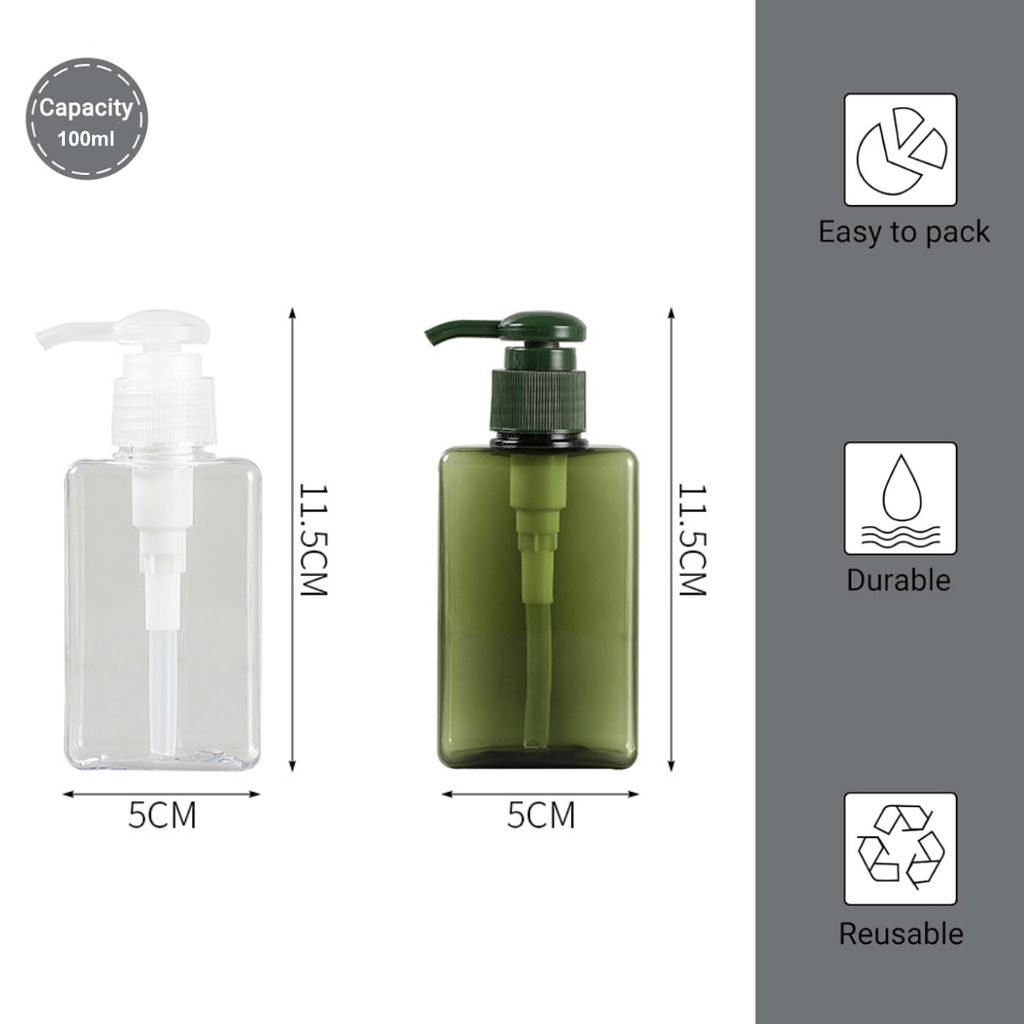 Aurdox 2er Set Kleine Pumpflaschen – 50ml, Transparent, Für Reise & Make-up