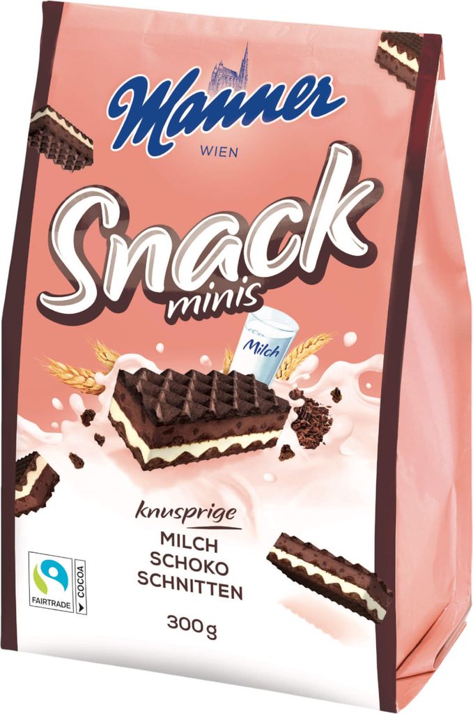 Manner Snack Minis Milch Schoko Schnitten 300g Produktbild 