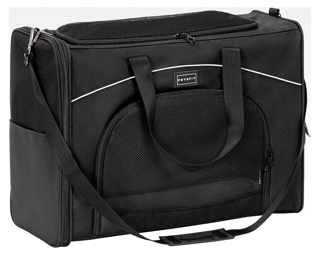 Hundetasche für Flugreisen 55x40x23 | Transportbox für Katzen und Hunde | Sicherer Transport im Auto, Flugzeug und Zug, mit 2 Nutzungsmöglichkei...