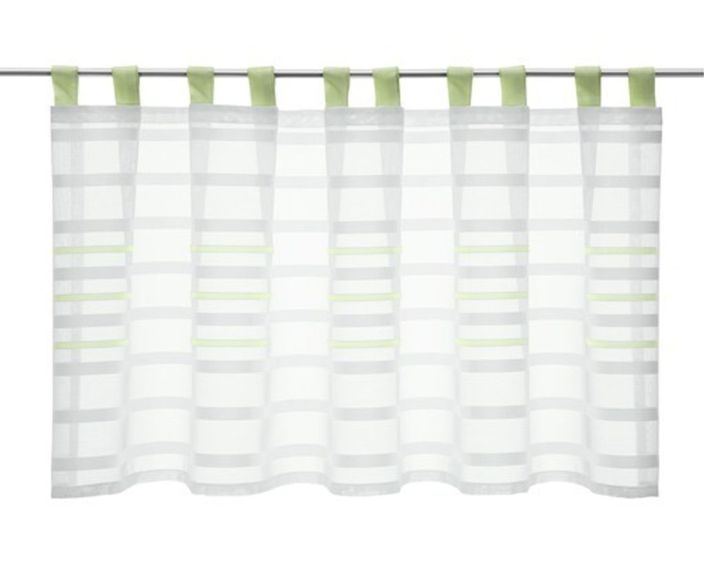 Scheibengardine Schlaufen Stripes grün 50x140 cm