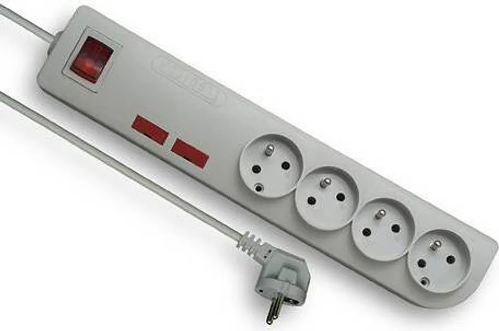 Cavo di prolunga per protezione da sovratensioni con/senza 4 prese 5m grigio Elgotech PSF2-405