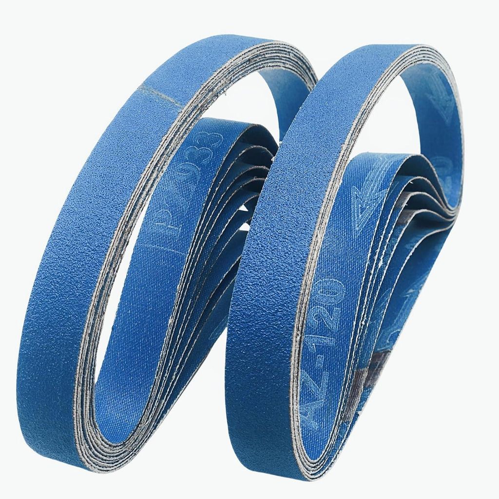 20-teiliges Zirkonkorund-Schleifband, 20 x 520 mm. Für Bandschleifer, zum Polieren von Metall und Holz. Körnung 100.