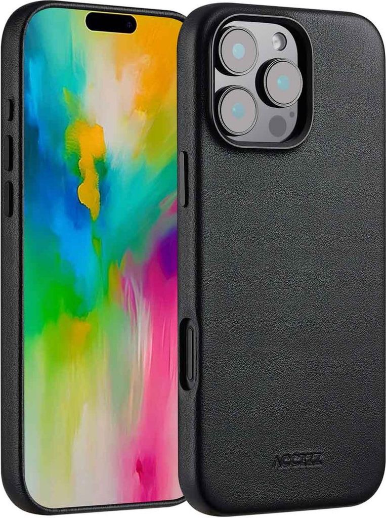 Accezz MagSafe Leather Backcover iPhone 16 Pro Max - Onyx Black