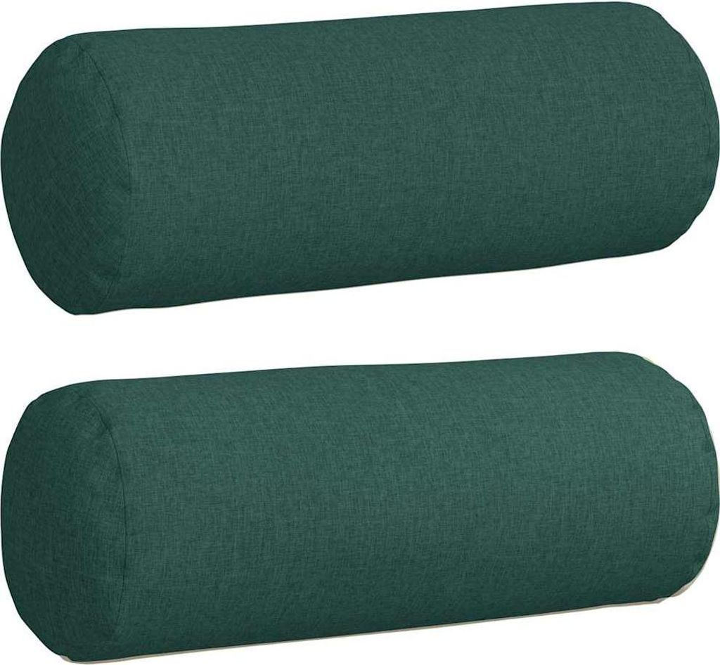 vidaXL Bolsterkissen 2 Stück Dunkelgrün Ø 25 x 70 cm Stoff