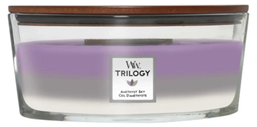 WoodWick Duftkerze Ellipse Trilogy Amethyst Himmel - 9 cm / Produktbild 