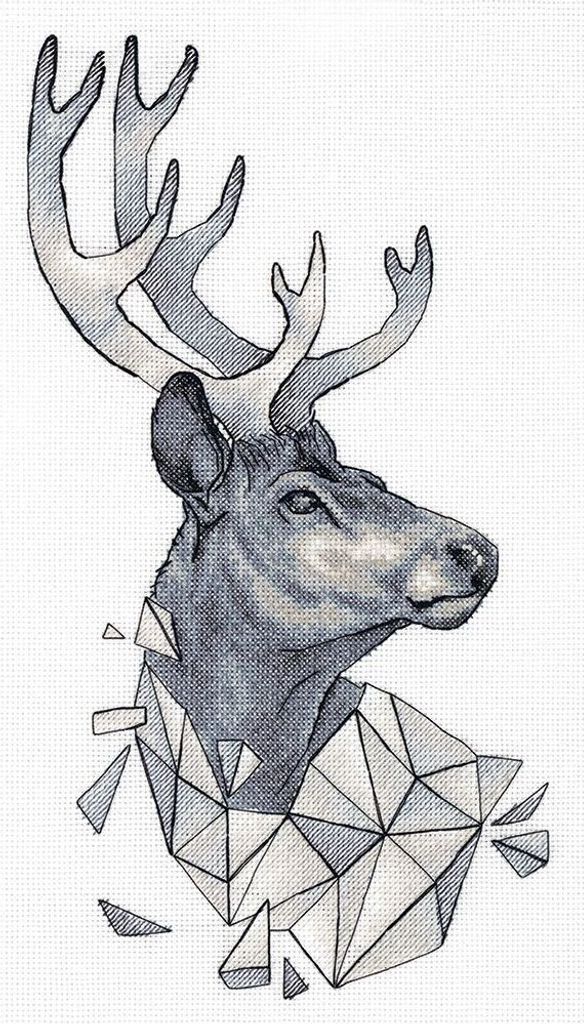Panna Kreuzstichset "Geometrie. Hirsch" 21.5x36.5cm, Zählmuster