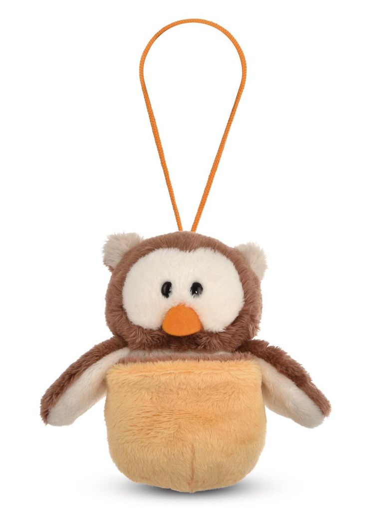 Gufo di peluche reversibile Oscar giallo con occhiello NICI Immagine del prodotto 