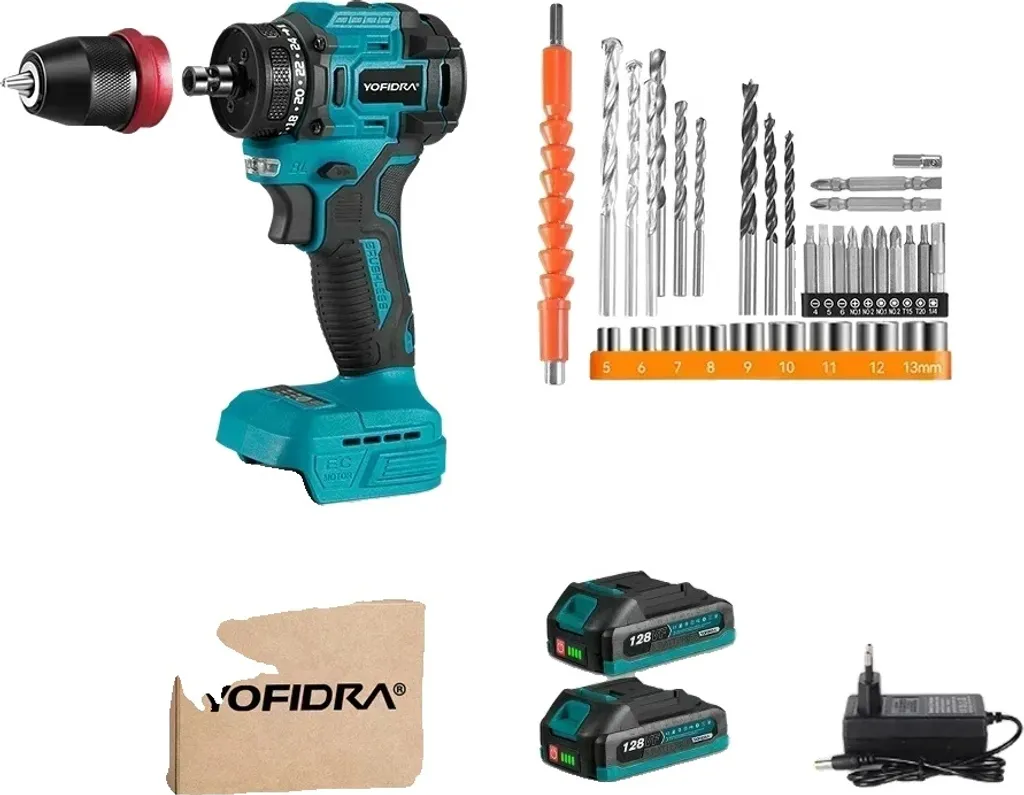 Avvitatore Brushless Professionale con 2 Batterie e Set 31 Accessori