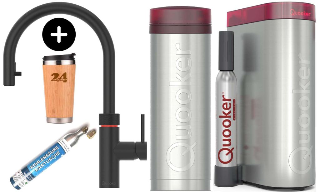 "QUOOKER FLEX bocca estraibile nera VAQ PRO3 con CUBE 2 *Il Immagine del prodotto 