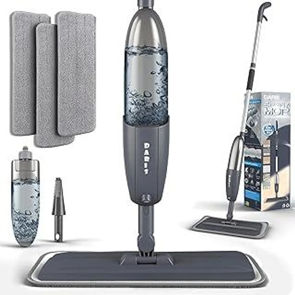 Mop Ecologico con Spray e 3 Panni Riutilizzabili | Lavapavimenti Zero Sprechi
