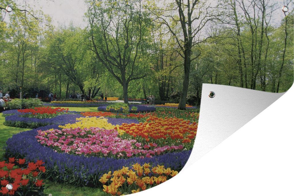 MuchoWow 120x80 cm Outdoor-Poster Gartendeko Sichtschutz Garten Poster für den Garten Blumenpark Keukenhof in den Niederlanden
