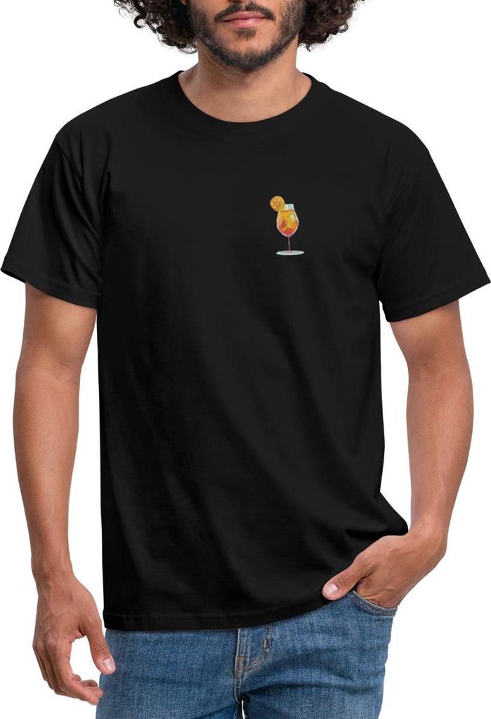 Spreadshirt Sommerlicher Aperol Cocktail Männer T-Shirt, XL, Schwarz
