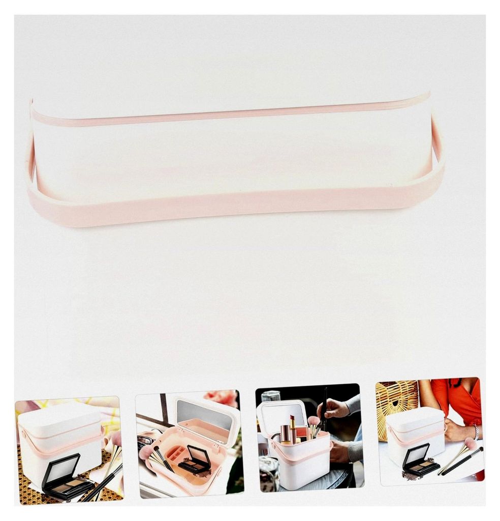 Kosmetikbox Klein aus ABS-Material mit Klarem Spiegel, Make-up-Organizer für Haushalt und Büro, Staubgeschützte Aufbewahrungsbox