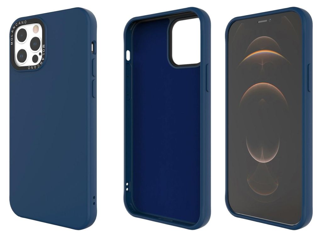 Hülle für iPhone 12 Pro Max Molancano Designer-Rückseite in Blau