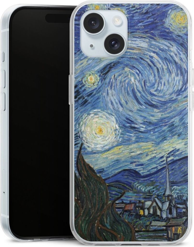 DeinDesign Handyhülle für Apple iPhone 15 Silikon Hülle Case Smartphone Schutzhülle Kunst The Starry Night
