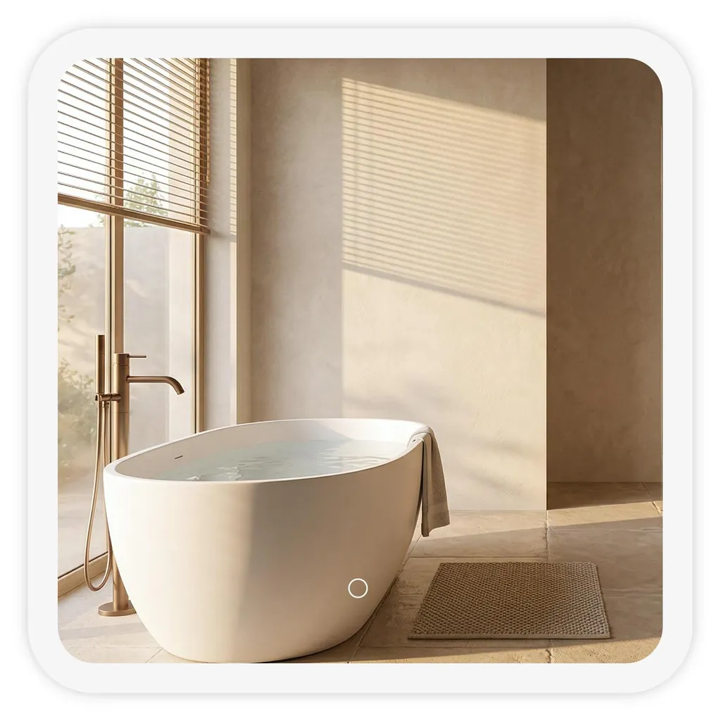 Miroir LED 70x70 Rea Top-2 pour un éclairage parfait de la salle de bain