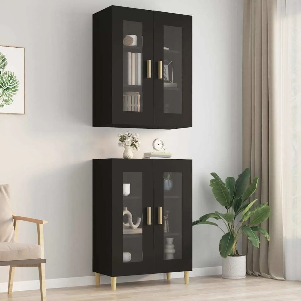 Armadietto Pensile vidaXL Nero 69,5x34x90 cm: Design Industriale Elegante