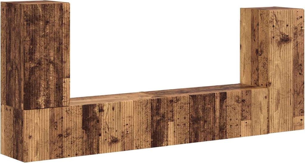 TV-Schrankset 4 pcs Altholz Holzwerkstoff