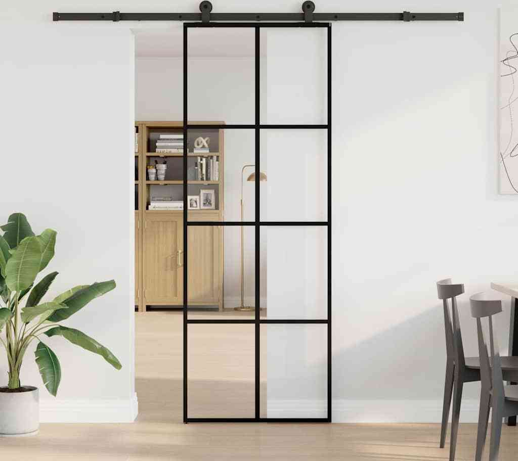 "2026"Cloris Schiebetür mit Beschlag 76x205cm ESG-Glas & Aluminium - Haustüren eleganten440504