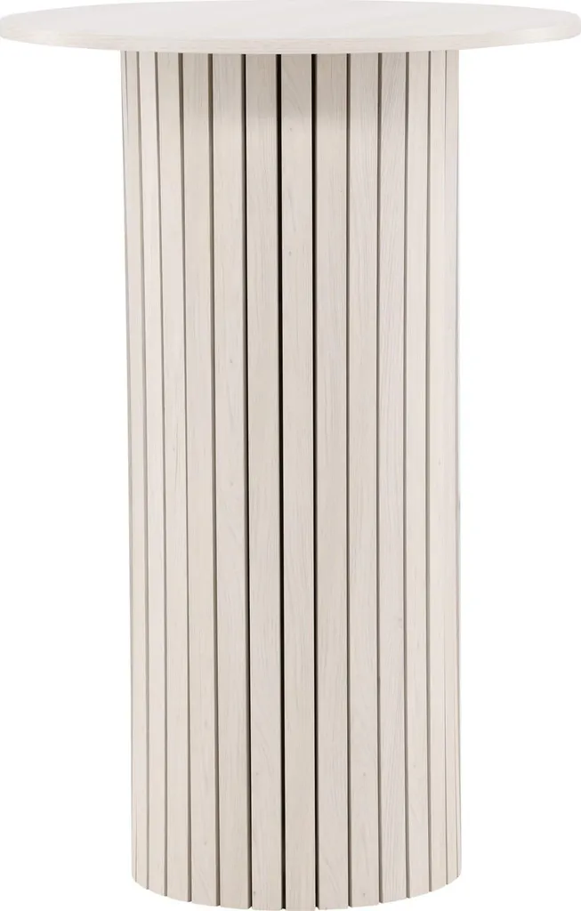 Table de bar ronde Härön Ø70 cm - Finition whitewash anti-tache pour cuisine